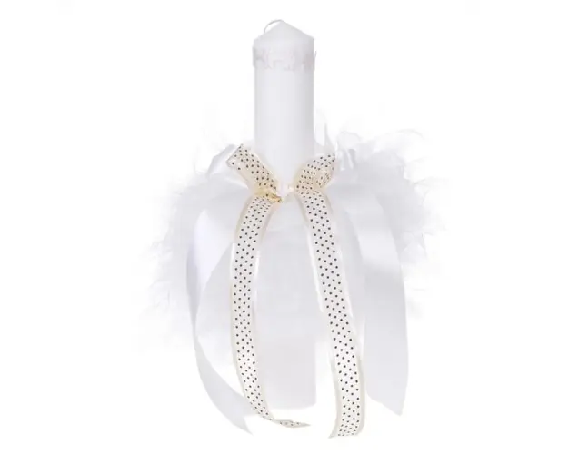 Lumanare botez floricele crem, Denikos® 51