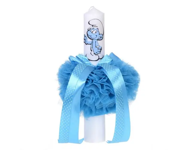 Lumanare botez pentru baietel, decor turcoaz, Denikos® 57