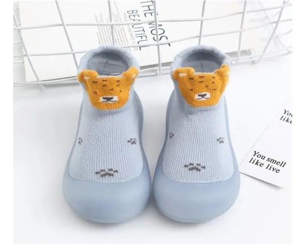 Mocasini bleu cu talpa antiderapanta - Teddy