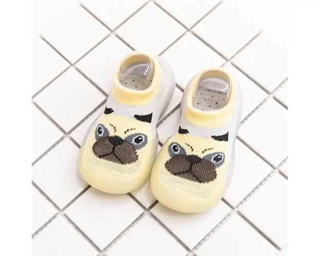 Mocasini crem cu talpa antiderapanta - Doggye