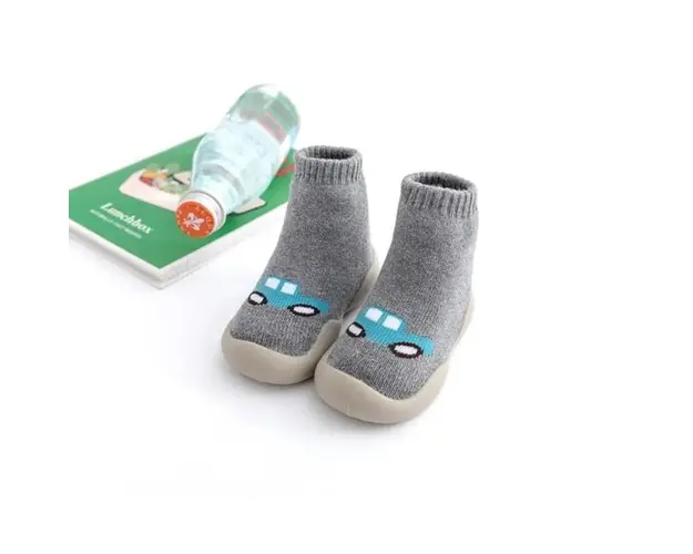 Mocasini gri cu talpa antiderapanta - Blue car