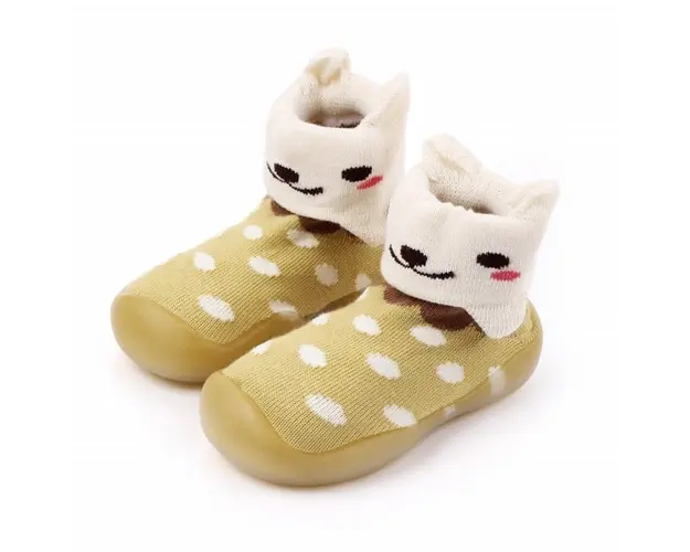Mocasini mustar cu talpa de silicon antiderapanta - Kitty
