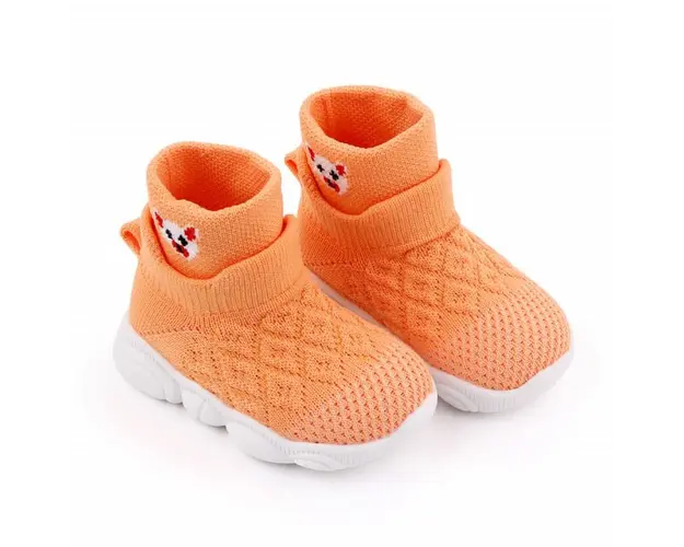 Mocasini portocalii, inalti tip adidas - Ursulet