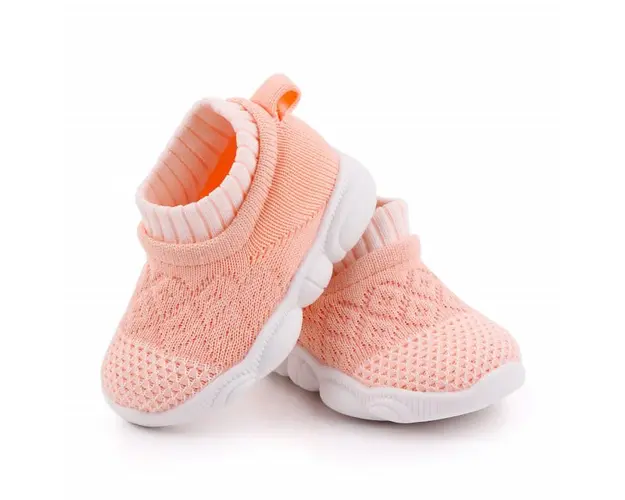 Mocasini roz banan tip adidas cu talpa antiderapanta