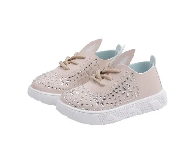 Pantofi crem cu strasuri