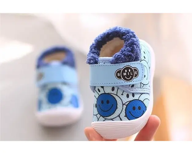 Pantofi imblaniti bleu - Smiley