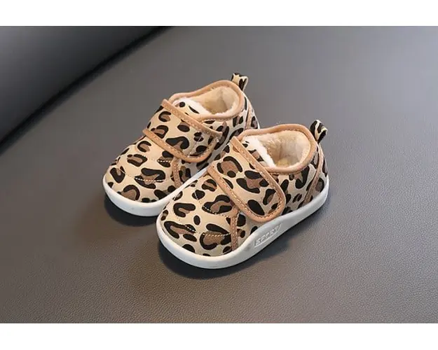 Pantofi imblaniti pentru fetite - Animal print