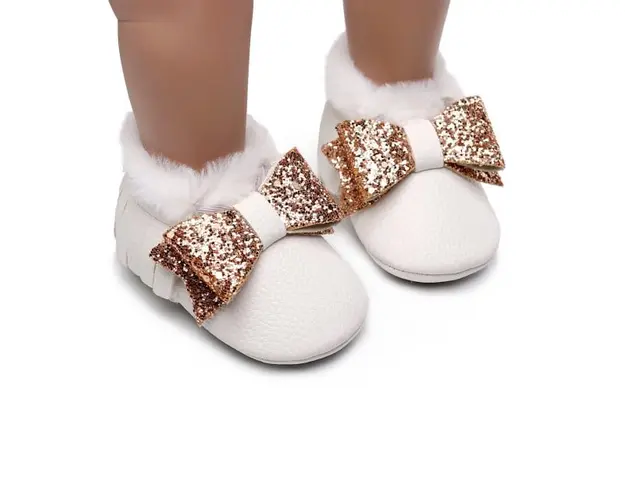 Pantofiori albi imblaniti - Shine