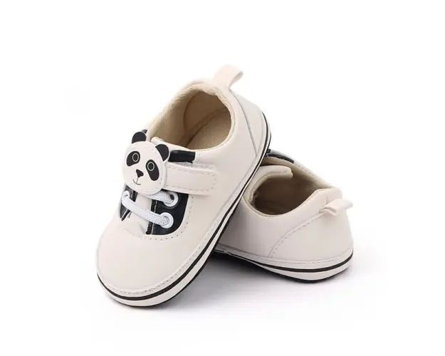 Pantofiori bebelusi, albi cu negru - Panda