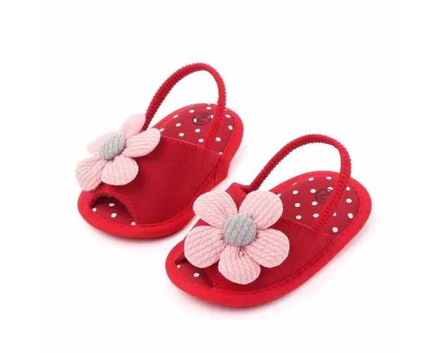Pantofiori decupati rosii cu margareta roz