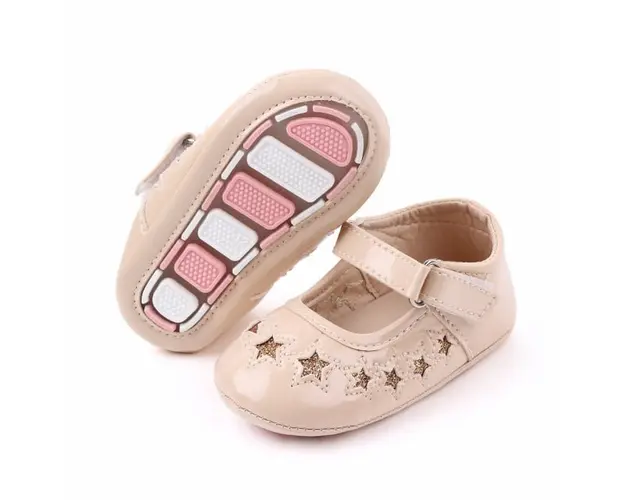 Pantofiori din lac crem cu stelute