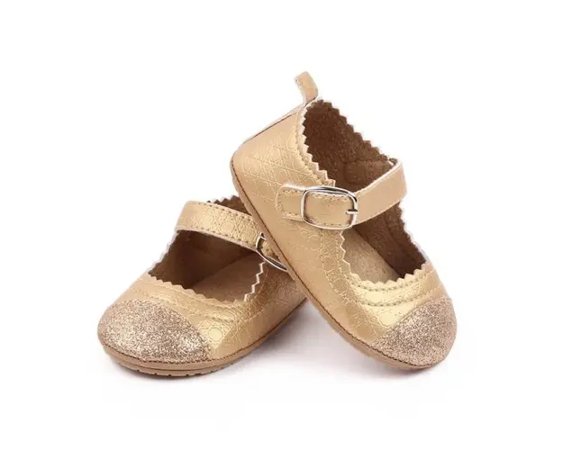 Pantofiori eleganti bebelusi din piele ecologica aurie