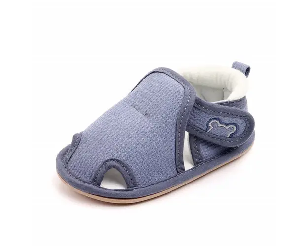 Pantofiori gri decupati pentru baietei - Teddy