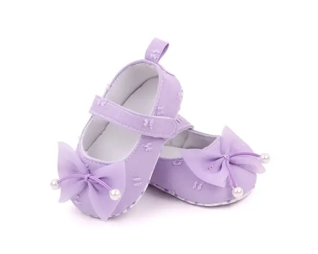 Pantofiori lila cu fundita din tulle