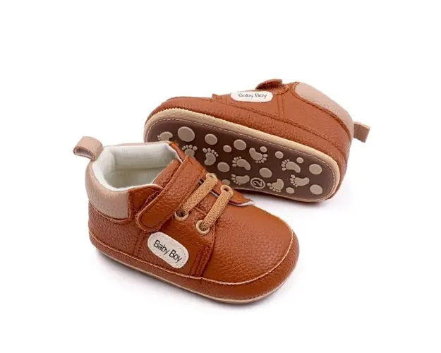 Pantofiori maro pentru baietei - Baby Boy