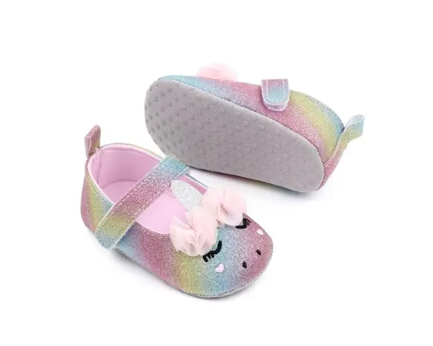 Pantofiori multicolori pentru fetite - Unicorn