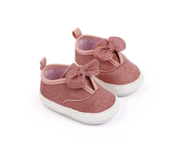 Pantofiori roz pudra cu sclipici