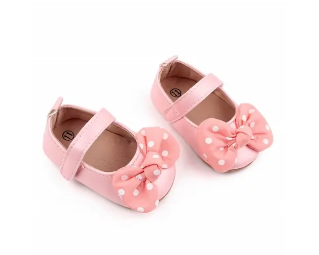 Pantofiori roz sidefat cu fundita