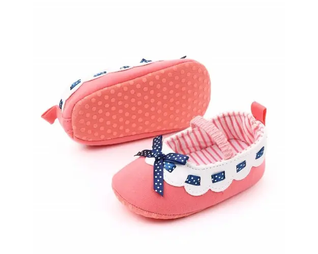 Pantofiori roz somon cu volanas alb
