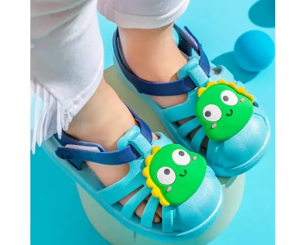 Papuci bleu tip sandaluta din cauciuc pentru copii - Dino
