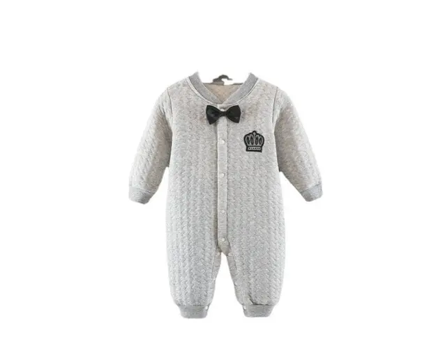 Salopeta eleganta gri cu papion negru