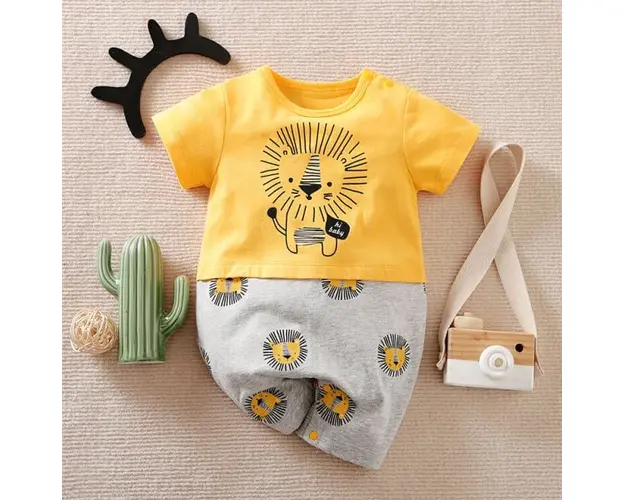 Salopeta galbena pentru bebelusi - Lion