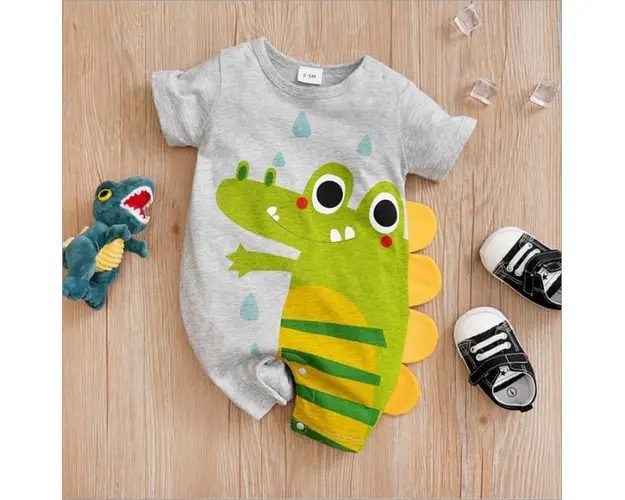 Salopeta gri pentru baietei - Croco