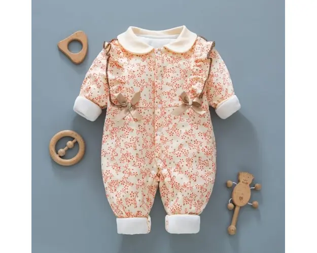 Salopeta ivoire dublata pentru fetite - Bella