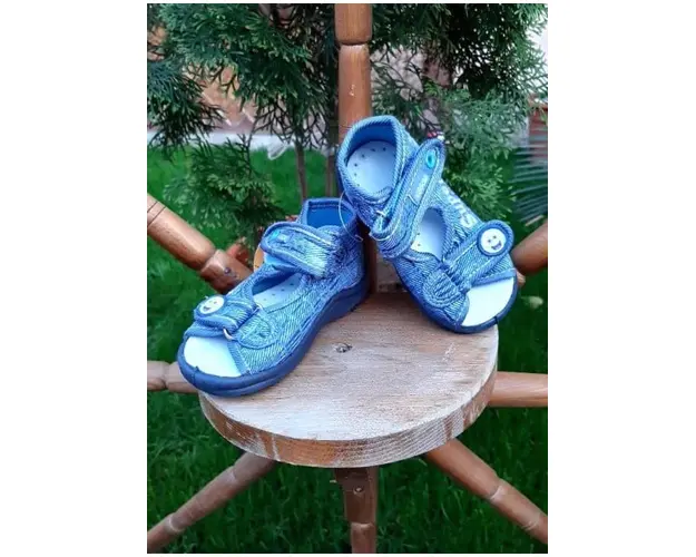 Sandalute pentru baietei din blugi - Super Boy
