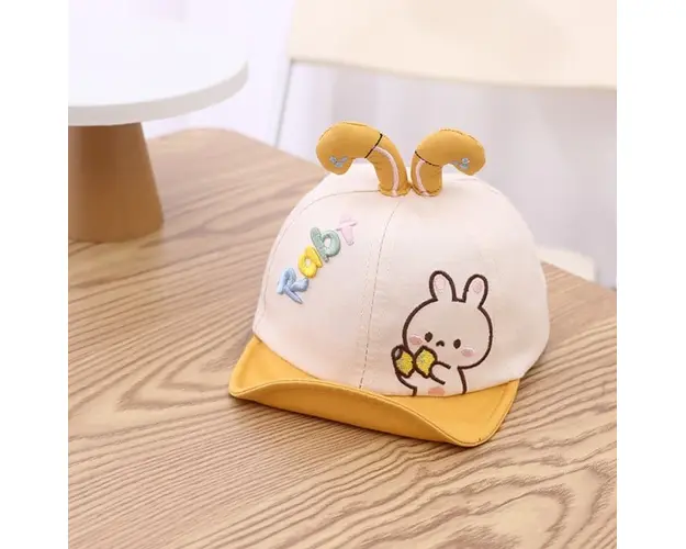 Sapca ivoire cu cozoroc moale galben mustar - Rabbit