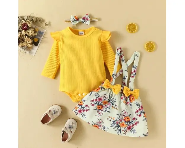 Sarafan cu body galben - Little flowers