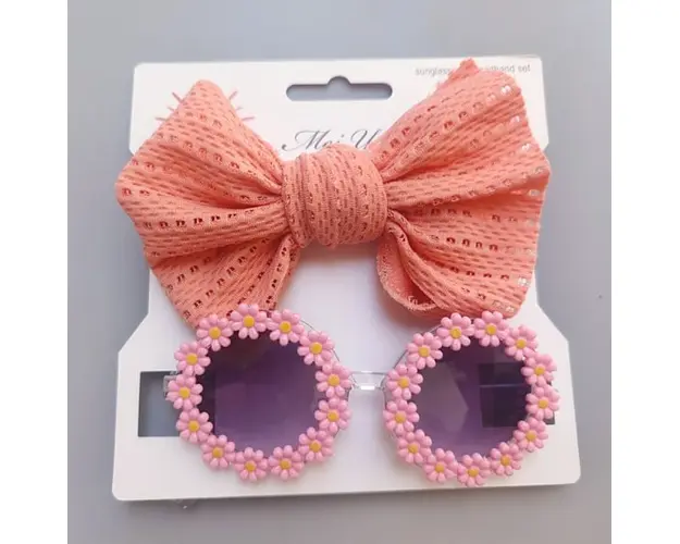 Set bentita si ochelari de soare - Pink Daisy