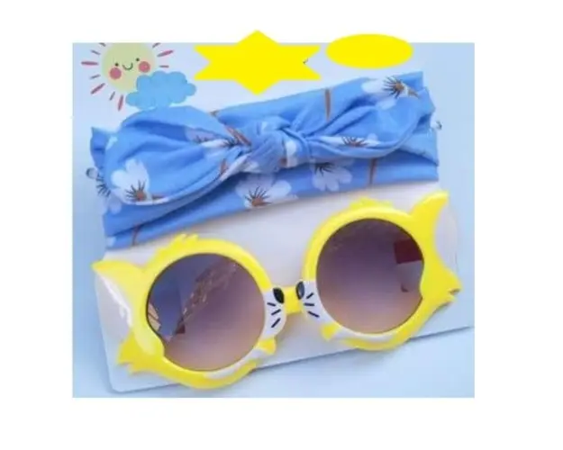 Set bentita si ochelari de soare - White flowers