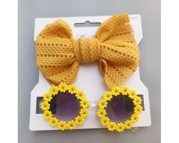 Set bentita si ochelari de soare - Yellow Daisy
