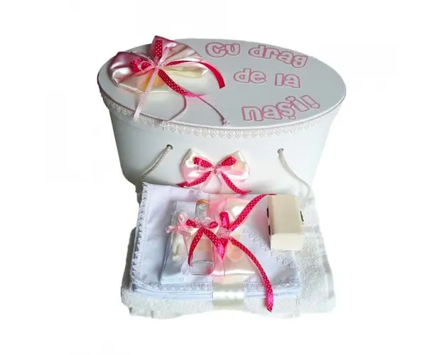 Set cutie trusou personalizata si trusou botez decor fundite si fluturasi, Denikos® 222