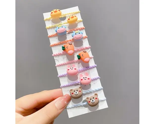 Set de 10 elastice pentru par - Figurine diverse model 2
