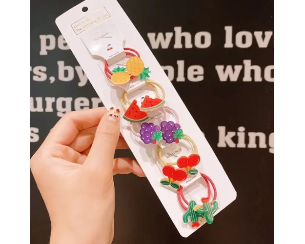 Set de 10 elastice pentru par - Fructe