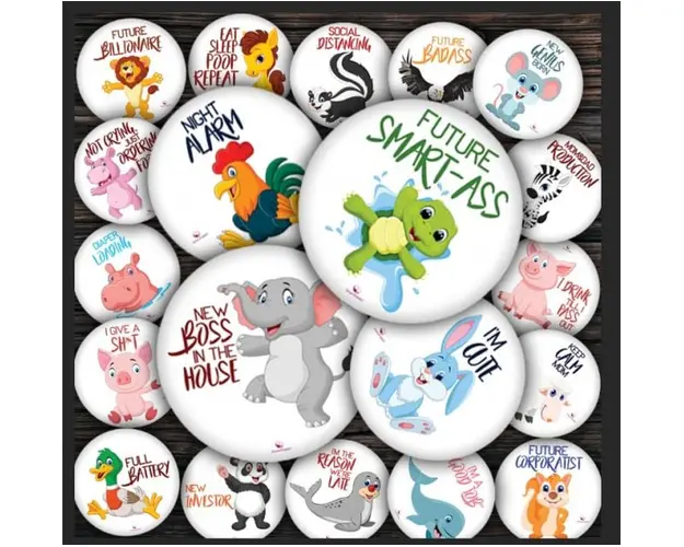 Set de 20 Stickere Baby Milestone - 15 cm, model Funny