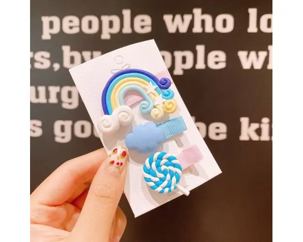 Set de 3 clame clips - Blue Rainbow