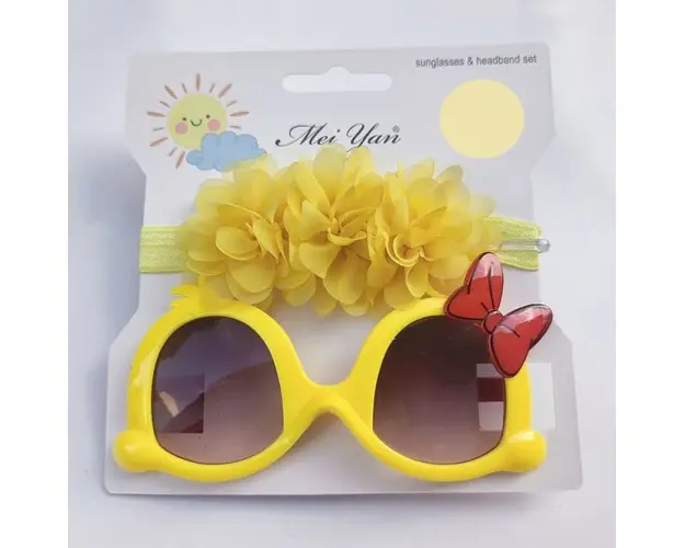 Set galben bentita si ochelari de soare - Little daisy