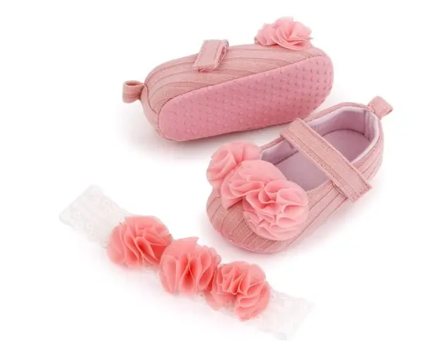 Set pantofiori roz somon si bentita asortata