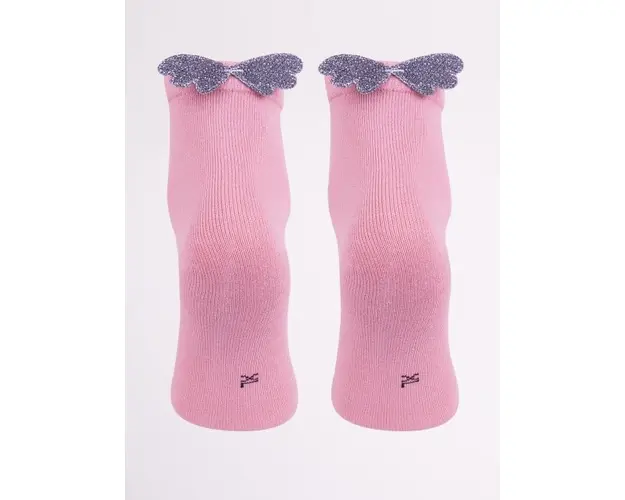 Sosete roz pudra pentru fetite - Aripioare sclipitoare