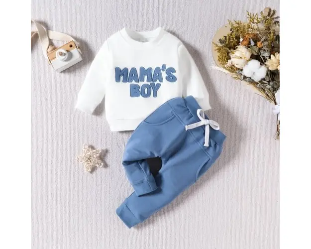Trening alb cu bleu pentru baietei - Mama's Boy