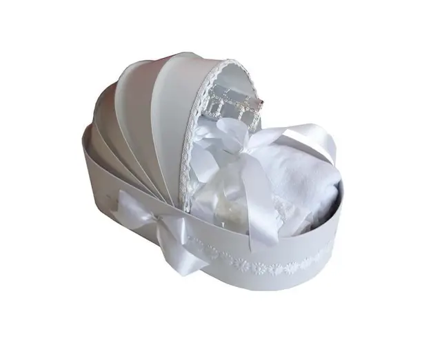 Trusou botez complet, in landou, decor alb Denikos® 130