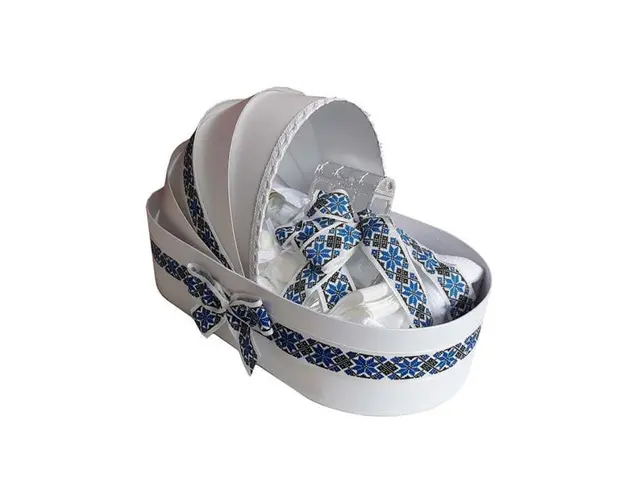Trusou botez complet, in landou, decor traditional albastru Denikos® 139