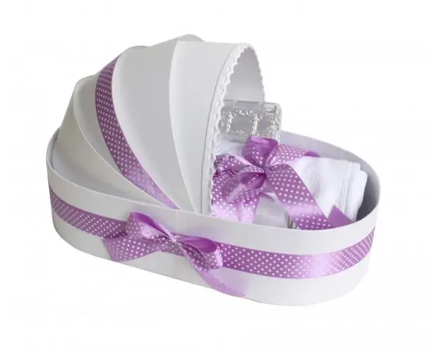 Trusou botez complet, in landou, lila buline Denikos® 135