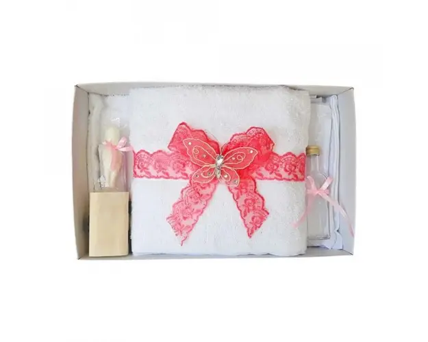 Trusou botez dantela corai si fluturas Denikos® 416