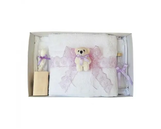 Trusou botez dantela lila si ursulet Denikos® 440