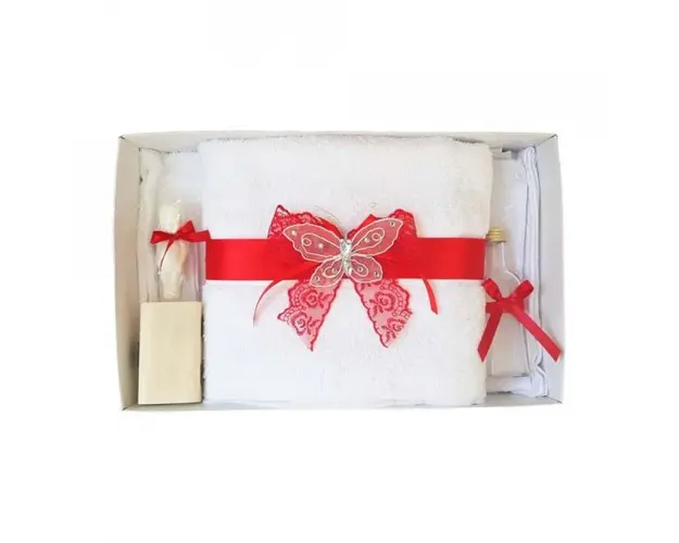 Trusou botez dantela rosie si fluturas Denikos® 419