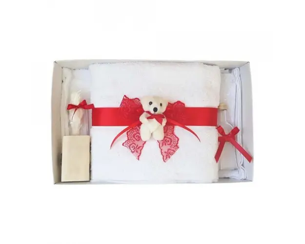 Trusou botez dantela rosie si ursulet Denikos® 442